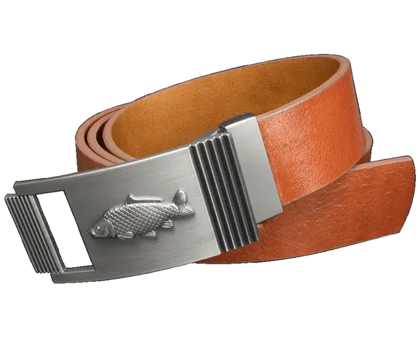 Kožený opasek kapr 40 mm vruby hnědý - délka 120 cm (112,5 cm - 127,5 cm)