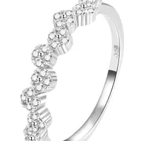 Beneto Půvabný stříbrný prsten s čirými zirkony AGG390 60 mm