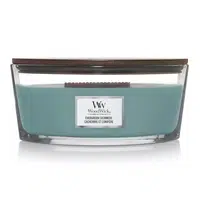 WoodWick Vonná svíčka loď Evergreen Cashmere 453,6 g