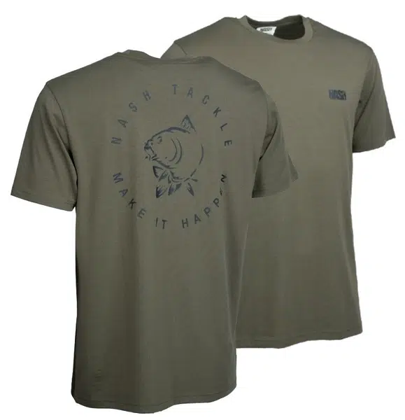 Nash tričko make it happen carp logo t-shirt green - m
