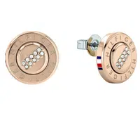 Tommy Hilfiger Bronzové ocelové náušnice pecky s krystaly 2780613