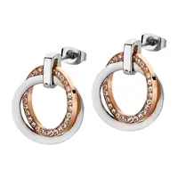 Lotus Style Ocelové náušnice s krystaly LS1780-4/2