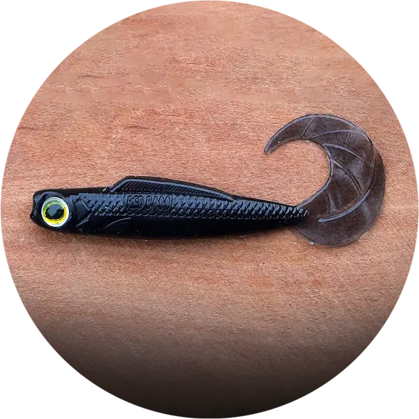 Redbass gumová nástraha twister kixter dark black - xs 45 mm