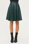 88854 Dewberry Flared Faux Leather Skirt-PETROL