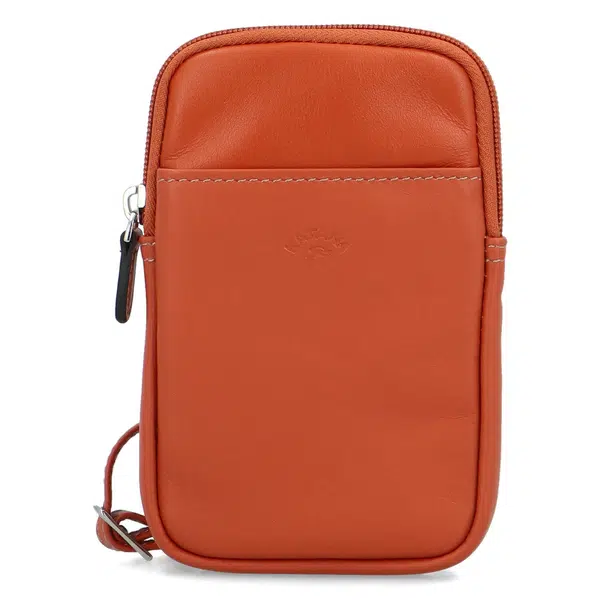Dámske kožené crossbody vrecko oranžové - Katana Soffix