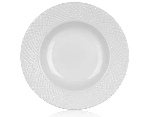 Hlboký tanier Diamond Line, biely s reliéfem%