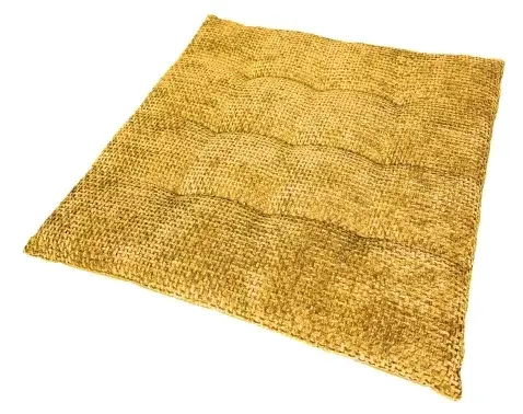 Podsedák na stoličky Chenille Cross 40x40 cm, žltý%