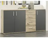 Komoda so 4 zásuvkami Bacalar, dub viking/šedá%