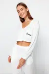 Dámsky pyžamový set Trendyol Ecru