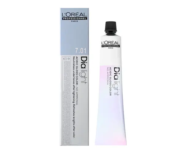 Preliv na vlasy Loréal Dialight 50 ml - odtieň 7.01 blond prírodný popolavý - L’Oréal Professionnel + darček zadarmo