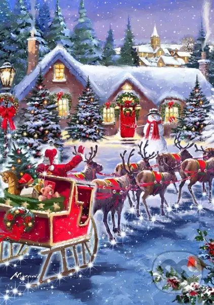 Santa a sane - puzzle z kategorie Ostatné