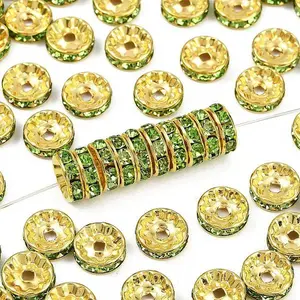 Brass Grade A Rhinestone Spacer Beads