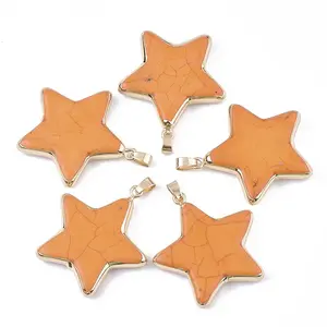 Electroplate Synthetic Turquoise Pendants