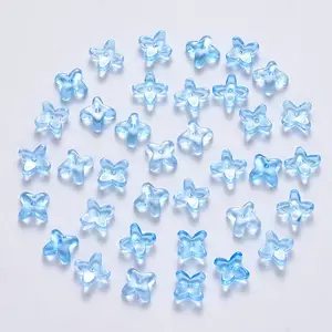 Transparent Spray Painted Glass Beads