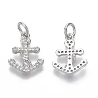Brass Micro Pave Cubic Zirconia Charms