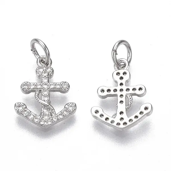 Brass Micro Pave Cubic Zirconia Charms