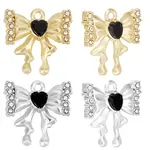 12Pcs 2 Colors Alloy Micro Pave Cubic Zirconia Charms