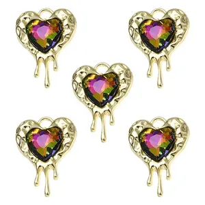 Rack Plating Alloy Glass Pendants