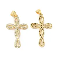 Brass Micro Pave Clear Cubic Zirconia Pendants