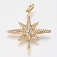 Brass Micro Pave Cubic Zirconia Pendants