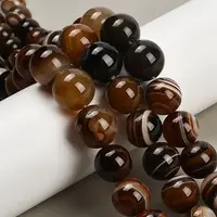 Natural Banded Agate Graduated Beads Strands