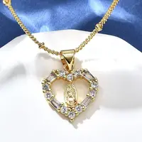 Brass Clear Cubic Zirconia Pendant Necklaces for Women