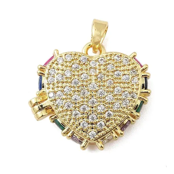 Brass Micro Pave Cubic Zirconia Locket Pendants