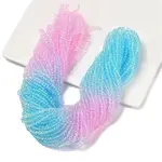 Transparent Painted Glass Beads Strands