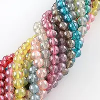 Transparent Spray Painted Glass Bead Strands