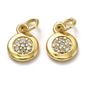 Brass Micro Pave Cubic Zirconia Charms