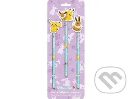 Pokémon Sada 3 tužiek s gumovým topperom