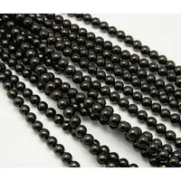 Natural Coal Quartz Beads Strands