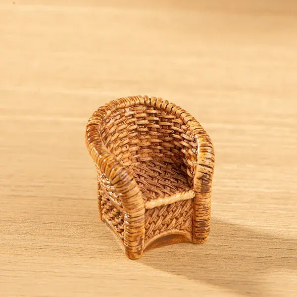 Resin Bamboo Rattan Chair Miniature Ornaments