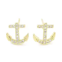 Brass Micro Pave Clear Cubic Zirconia Studs Earring