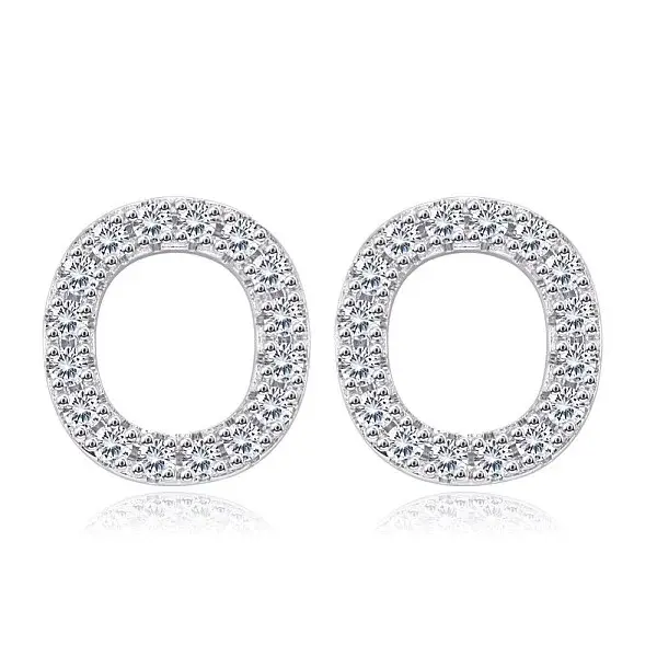 Brass Cubic Zirconia Stud Earrings