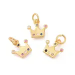 Brass Micro Pave Cubic Zirconia Charms