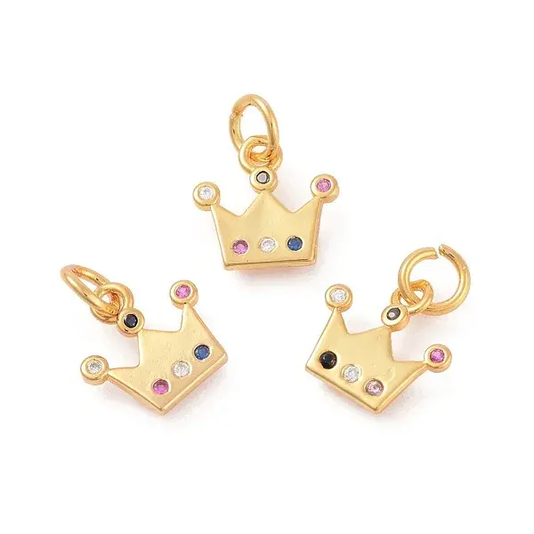 Brass Micro Pave Cubic Zirconia Charms
