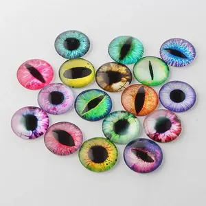 Half Round/Dome Dragon Eye Printed Glass Cabochons