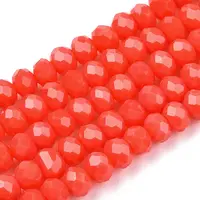 Opaque Solid Color Glass Beads Strands