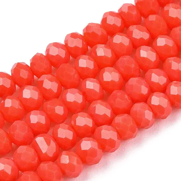 Opaque Solid Color Glass Beads Strands