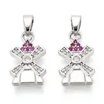 Brass Micro Pave Cubic Zirconia Pendants