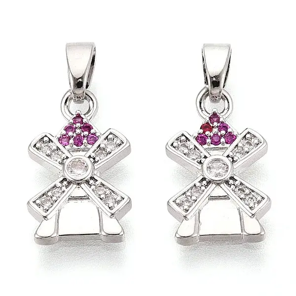 Brass Micro Pave Cubic Zirconia Pendants