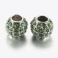 Alloy Rhinestone European Beads