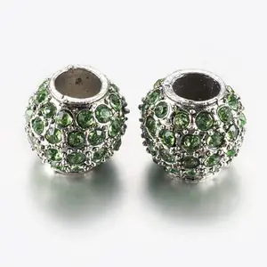 Alloy Rhinestone European Beads