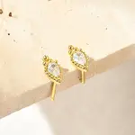 Brass Micro Pave Clear Cubic Zirconia Stud Earrings