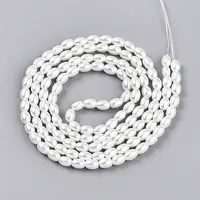 Baking Painted Pearlized Glass Pearl Bead Strands