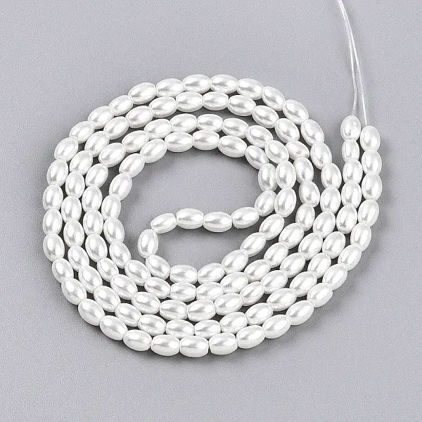Baking Paint Pearlized Glass Pearl Bead Strands