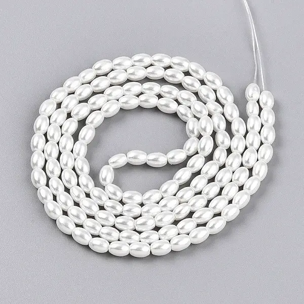 Baking Painted Pearlized Glass Pearl Bead Strands