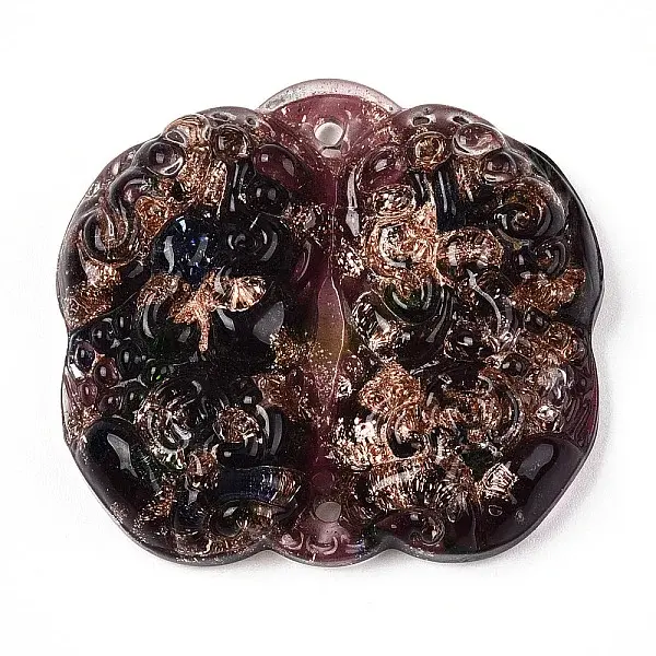 Handmade Gold Sand Lampwork Links Connectors