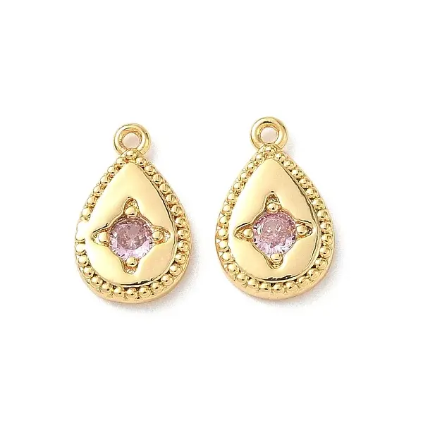 Brass Micro Pave Cubic Zirconia Charms